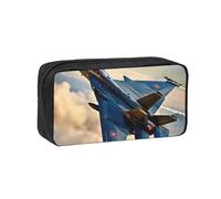 EdWal Aircraft Fighter Jets Print Pen Organizer Bag Pouch Large Capacity Pencil Case with Zipper Durable Pen Case for Stationery