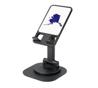 EdWal Alaska State Flag Map Print Adjustable Foldable Phone Stand,360 Rotating Cell Phone Holder For Desk,Travel Essentials