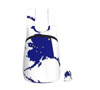 EdWal Alaska State Flag Map Print Foldable Backpack Lightweight Hiking Bag Soft Travel Backpack Rucksack For Work And Gym