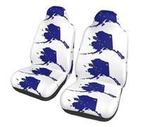EdWal Alaska State Flag Map Print Front Seat Covers, Easy To Install Two Car Seat Protector Cover Set Accessories Auto Trucks Suv