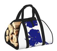 EdWal Alaska State Flag Map Print Log Carrier Bag with Open Sides Wood Log Holder for Fireplace Tote Bag Fireplace Accessory