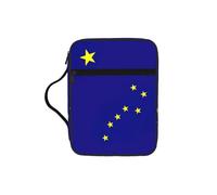 EdWal Alaska State Flag Print Bible Case Cosmetic Bag with Sturdy Handle Wash Bag Tablet Sleeve Small Tool Bag for Books