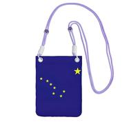 EdWal Alaska State Flag Print Crossbody Bag For Women, Mini Phone Purses, Cute Phone Wallet, For Hiking Travel Gift