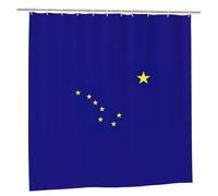 EdWal Alaska State Flag Print Polyester Shower Curtain For Bathroom With Hooks 185cm Long, Waterproof Bath Accessories