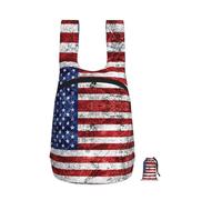 EdWal American Flag Independence Fourth Of July Print Foldable Backpack Lightweight Hiking Bag Soft Travel Backpack Rucksack For Work And Gym