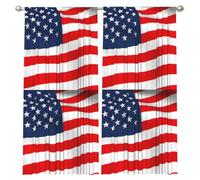 Edwal American Flag Patriotic Print 2 Panel Long Blackout Curtains 52x84 Inch Soft Curtains And Drapes Privacy Shading Design