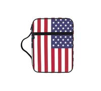 EdWal American Flag Print Bible Case Cosmetic Bag with Sturdy Handle Wash Bag Tablet Sleeve Small Tool Bag for Books