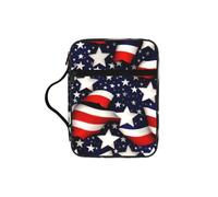 EdWal American Flag Stars Stripes Print Bible Case Cosmetic Bag with Sturdy Handle Wash Bag Tablet Sleeve Small Tool Bag for Books
