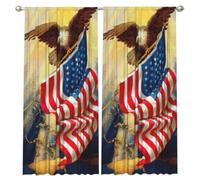 Edwal American Usa Flag Eagle Art Print 2 Panel Long Blackout Curtains 52x84 Inch Soft Curtains And Drapes Privacy Shading Design