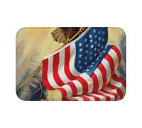 EdWal American Usa Flag Eagle Art Print Crystal Velvet Entry Rug Non-Slip Indoor Front Doormat For Porch Or Home Decor, 60x40 Cm