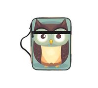 Edwal Animal Cartoon Owls Cute Print Bible Case Cosmetic Bag with Sturdy Handle Wash Bag Tablet Sleeve Small Tool Bag for Books