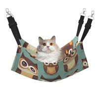 EdWal Animal Cartoon Owls Cute print Soft Sleeping Hammock Cat Hammock for Cage Hanging,Pet Hammock Bed Adjustable for Small Animals