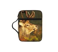 EdWal Animal Deer Print Bible Case Cosmetic Bag with Sturdy Handle Wash Bag Tablet Sleeve Small Tool Bag for Books