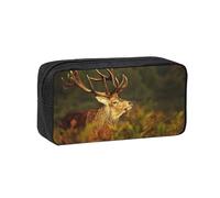 EdWal Animal Deer Print Pen Organizer Bag Pouch Large Capacity Pencil Case with Zipper Durable Pen Case for Stationery
