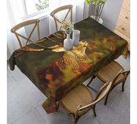 EdWal Animal Deer print Tablecloths, 55 x 35 Inch Wrinkle Free Table Cloth,Rustic Table Cover Decoration for Kitchen