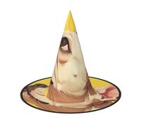 EdWal Animal Dog French Bulldog Print Halloween Witch Hat Costume Accessory Women Hats For Halloween Party Cosplay For Home, Yard,