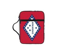 EdWal Arkansas State Flag Print Bible Case Cosmetic Bag with Sturdy Handle Wash Bag Tablet Sleeve Small Tool Bag for Books