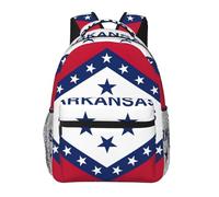 EdWal Arkansas State Flag Print Hiking Backpack Laptop Backpack For Men Women Waterproof Rucksack Easy To Clean Travel Bag