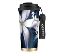 EdWal Artistic Daisy Floral Print Insulated Stainless Steel Travel Coffee Mug,Coffee Cups with Lids, for Hot Cold Drinks