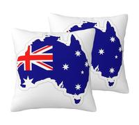 EdWal Australian Flag Map Print Couch Throw Pillow Covers, Set Of 2, Decorative Pillow Covers, Cushion Case, For Sofa Bed