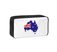 EdWal Australian Flag Map Print Pen Organizer Bag Pouch Large Capacity Pencil Case with Zipper Durable Pen Case for Stationery