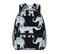 Edwal Aztec Elephant Print Hiking Backpack Laptop Backpack For Men Women Waterproof Rucksack Easy To Clean Travel Bag