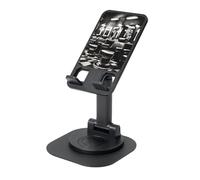 EdWal Barber Shop Monochrome Style Print Adjustable Foldable Phone Stand,360 Rotating Cell Phone Holder For Desk,Travel Essentials