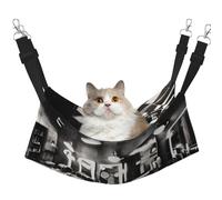 EdWal Barber Shop Monochrome Style print Soft Sleeping Hammock Cat Hammock for Cage Hanging,Pet Hammock Bed Adjustable for Small Animals