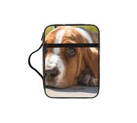 EdWal Basset Hound Print Bible Case Cosmetic Bag with Sturdy Handle Wash Bag Tablet Sleeve Small Tool Bag for Books