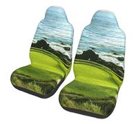 EdWal Beach Golf Course Print Front Seat Covers, Easy To Install Two Car Seat Protector Cover Set Accessories Auto Trucks Suv