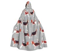 EdWal Beagle Patterns Print Unisex Adults Hooded Cloak Cape Uniform, Hooded Robe, For Halloween Cosplay Costumes