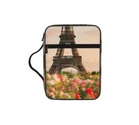 EdWal Beautiful Eiffel Tower Paris Print Bible Case Cosmetic Bag with Sturdy Handle Wash Bag Tablet Sleeve Small Tool Bag for Books