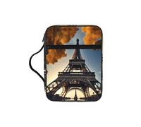 EdWal Beautiful Eiffel Tower Paris Print Bible Case Cosmetic Bag with Sturdy Handle Wash Bag Tablet Sleeve Small Tool Bag for Books