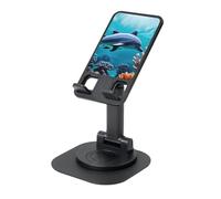 EdWal Beautiful Underwater World Dolphins Coral Print Adjustable Foldable Phone Stand,360 Rotating Cell Phone Holder For Desk,Travel Essentials