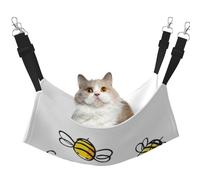 EdWal Bee Love Honey print Soft Sleeping Hammock Cat Hammock for Cage Hanging,Pet Hammock Bed Adjustable for Small Animals