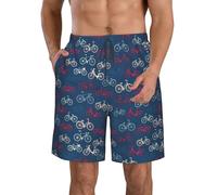 EdWal Bikes Bicycle Cycling Print Beach Shorts,Menâ€™s Swim Trunks Quick Dry Swim Shorts Board Shorts with Triangle Mesh Lining