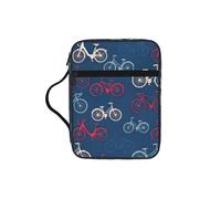 EdWal Bikes Bicycle Cycling Print Bible Case Cosmetic Bag with Sturdy Handle Wash Bag Tablet Sleeve Small Tool Bag for Books