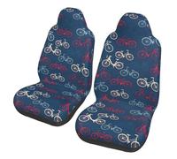 EdWal Bikes Bicycle Cycling Print Front Seat Covers, Easy To Install Two Car Seat Protector Cover Set Accessories Auto Trucks Suv