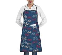 EdWal Bikes Bicycle Cycling Print Kitchen Aprons, Apron For Cooking With Pocket, Unisex Chef Aprons For Men Women