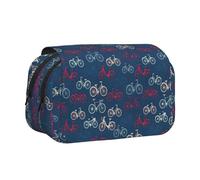 EdWal Bikes Bicycle Cycling Print Pencil Case Canvas Pen Pencil Pouch Large Capacity Organizer Multifunctional Pencil Bag