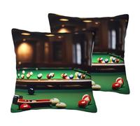 EdWal Billiard Print Couch Throw Pillow Covers, Set Of 2, Decorative Pillow Covers, Cushion Case, For Sofa Bed