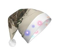 EdWal Birds Nest Print Led Christmas Beanie Light Up Christmas Hats, Knit Hats With Led Lights, Unisex Winter Santa Hat