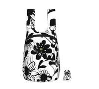 EdWal Black And White Flowers Print Foldable Backpack Lightweight Hiking Bag Soft Travel Backpack Rucksack For Work And Gym