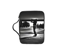 EdWal Black and White Golfs Print Bible Case Cosmetic Bag with Sturdy Handle Wash Bag Tablet Sleeve Small Tool Bag for Books