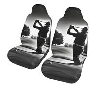 EdWal Black And White Golfs Print Front Seat Covers, Easy To Install Two Car Seat Protector Cover Set Accessories Auto Trucks Suv