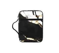 EdWal Black and White Marble Texture Print Bible Case Cosmetic Bag with Sturdy Handle Wash Bag Tablet Sleeve Small Tool Bag for Books
