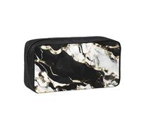 EdWal Black and White Marble Texture Print Pen Organizer Bag Pouch Large Capacity Pencil Case with Zipper Durable Pen Case for Stationery