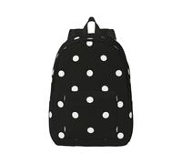 EdWal Black And White Polka Dot Print Women Canvas Backpack,Mens Travel Rucksack,Casual Daypack Bookbag For Laptop Work Travel Hiking