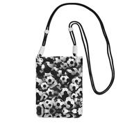 EdWal Black And White Soccer Ball Pattern Print Crossbody Bag For Women, Mini Phone Purses, Cute Phone Wallet, For Hiking Travel Gift