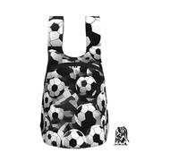 EdWal Black And White Soccer Ball Pattern Print Foldable Backpack Lightweight Hiking Bag Soft Travel Backpack Rucksack For Work And Gym